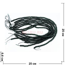 Зеленый кварц 6 мм натуральный минерал нитка 60-65 бусин - фото 224170