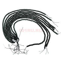 Зеленый кварц 4 мм натуральный минерал нитка 70-75 бусин - фото 224171