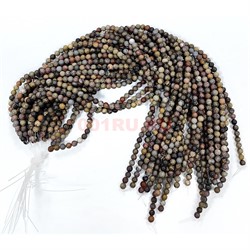 Уральская яшма 6 мм натуральный минерал нитка 60-65 бусин - фото 224177