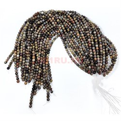 Уральская яшма 4 мм натуральный минерал нитка 70-75 бусин - фото 224179