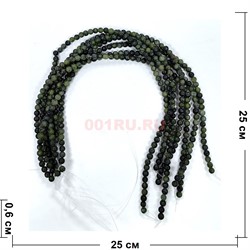 Жадеит 6 мм натуральный минерал нитка 60-65 бусин - фото 224196