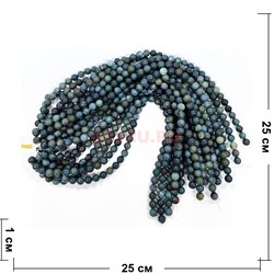 Зеленая яшма 10 мм натуральный минерал нитка 36-38 бусин - фото 224200