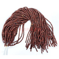 Нитка бусин 4 мм из коричневой яшмы 40 см 70-75 бусин - фото 224207