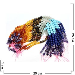 Нитка бусин 10 мм микс минералов 36-38 бусин - фото 224218