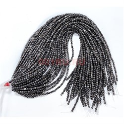 Серый лабрадор 4 мм натуральный минерал нитка 70-75 бусин - фото 224238