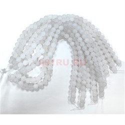 Белый кварц 10 мм нитка 36-38 бусин - фото 224248