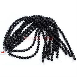 Желтый обсидиан 10 мм натуральный минерал нитка 36-38 бусин - фото 224256