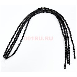 Желтый обсидиан 4 мм натуральный минерал нитка 70-75 бусин - фото 224262