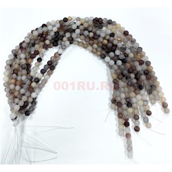 Агат пастельные цвета 10 мм натуральный минерал нитка 36-38 бусин - фото 224278