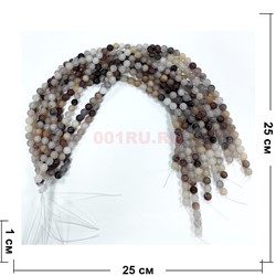 Агат пастельные цвета 10 мм натуральный минерал нитка 36-38 бусин - фото 224279