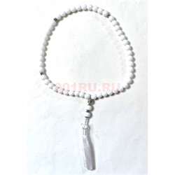 Четки 50 бусин 10 мм из белого агата - фото 224326