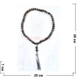 Четки 50 бусин 10 мм из серого агата - фото 224329