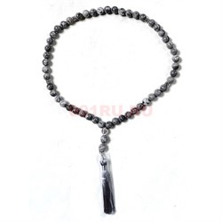 Четки 50 бусин 10 мм из серой яшмы - фото 224348