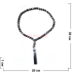 Четки 50 бусин 10 мм из серой яшмы - фото 224349