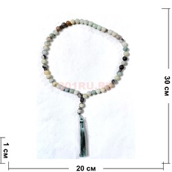 Четки 50 бусин 10 мм из яшмы лотос - фото 224361