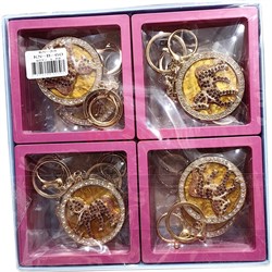 Брелок с карабином (B-60) Лошадка со стразами в органайзере 12 шт/упаковка - фото 224388