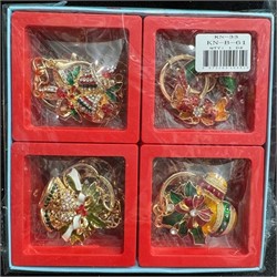 Брелок с карабином (B-61) новогодний в органайзере 12 шт/упаковка - фото 224396