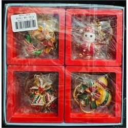 Брелок с карабином (B-61) новогодний в органайзере 12 шт/упаковка - фото 224398