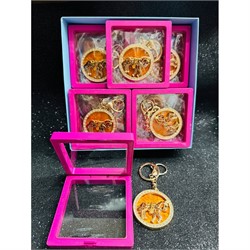 Брелок с карабином (B-62) Лошадка со стразами в органайзере 12 шт/упаковка - фото 224404