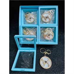 Брелок с карабином (B-64) Лошадка со стразами в органайзере 12 шт/упаковка - фото 224408