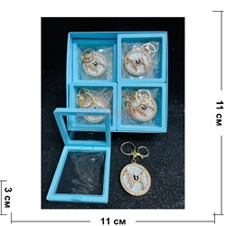 Брелок с карабином (B-64) Лошадка со стразами в органайзере 12 шт/упаковка - фото 224409