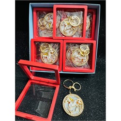 Брелок с карабином (B-67) Лошадка со стразами в органайзере 12 шт/упаковка - фото 224414