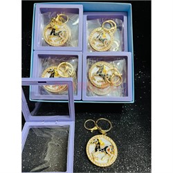 Брелок с карабином (B-68) Лошадка со стразами в органайзере 12 шт/упаковка - фото 224416