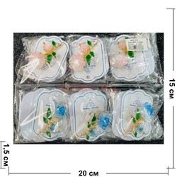 Брошь (BP-1598) металлическая Роза со стразами 12 шт/упаковка - фото 224473