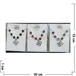 Подвеска колье (BS-B559) сердца и цветок (вариант 1) 12 шт/упаковка - фото 224510