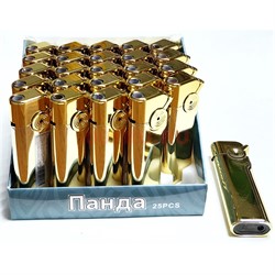 Зажигалка газовая турбо металлическая цвет металл 25 шт/упаковка - фото 224536