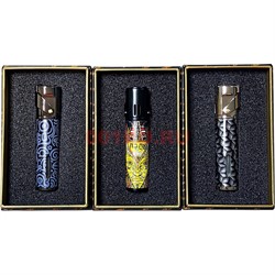 Зажигалка газовая Honest (BCZ-853) круглая турбо с рисунками и узорами - фото 224540