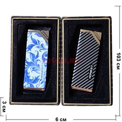 Зажигалка газовая Honest (BCZ-339) прямоугольная турбо с рисунками и узорами - фото 224543