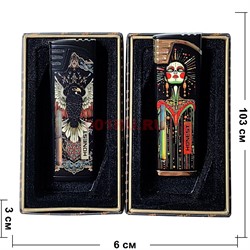 Зажигалка газовая Honest (BCZ-343) прямоугольная турбо с рисунками и узорами - фото 224547