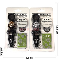 Трубка курительная D&K металл+стекло «скелет-череп» - фото 224564