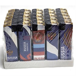 Зажигалка газовая турбо Russia 50 шт/упаковка - фото 224575