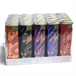 Зажигалка газовая турбо «драконы» 50 шт/упаковка - фото 224581