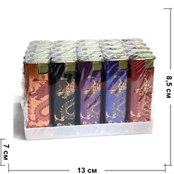 Зажигалка газовая турбо «драконы» 50 шт/упаковка - фото 224582
