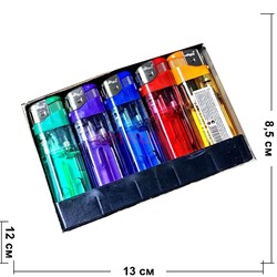 Зажигалка газовая пьезо с кнопкой прозрачная 50 шт/упаковка - фото 224584