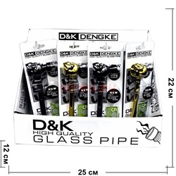 Трубка курительная D&K стеклянная «череп золотой и черный» 8441C - фото 224591
