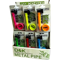 Трубка курительная D&K цветная набор с гриндером (пластик) - фото 224592