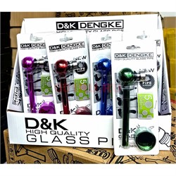 Трубка курительная D&K стекло набор с гриндером «цветной шарик» - фото 224608
