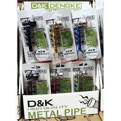 Трубка курительная D&K металл цветная «бамбук и череп» - фото 224614