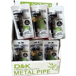 Трубка курительная D&K металл черная «череп 3 цвета» - фото 224616