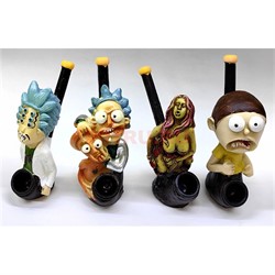 Трубка курительная полистоун с фигурками - фото 224634