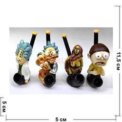 Трубка курительная полистоун с фигурками - фото 224635