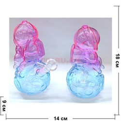 Бонг стеклянный «космонавт» 18 см - фото 224638