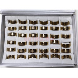 Кольца (M-189) металлические «узоры цвет золото» 36 шт/упаковка - фото 224669