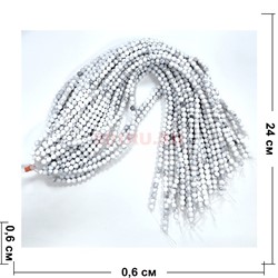 Нитка бусин 6 мм из белого кахолонга 59 бусин - фото 224672