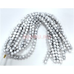 Нитка бусин 10 мм из белого кахолонга 39 бусин - фото 224675
