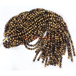 Тигровый глаз 8 мм натуральный минерал 46-48 бусин - фото 224706